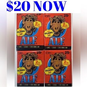 4 PACKS ALF 1987 Topps Trading Cards Wax Pack